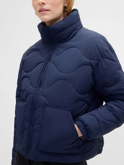 Gap Factory Relaxed Quilted Nylon Jacket In Blue