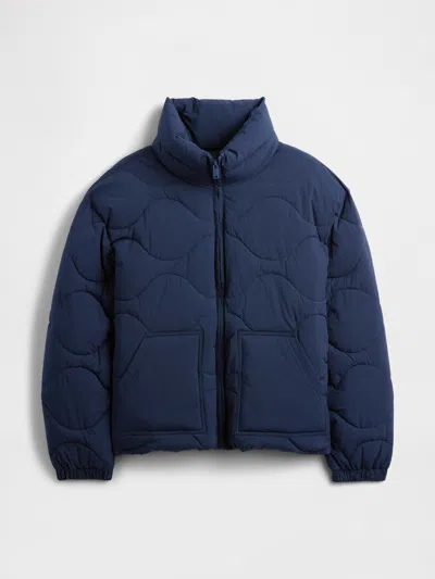 Gap Factory Relaxed Quilted Nylon Jacket In Blue