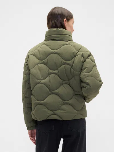 Gap Factory Relaxed Quilted Nylon Jacket In Green