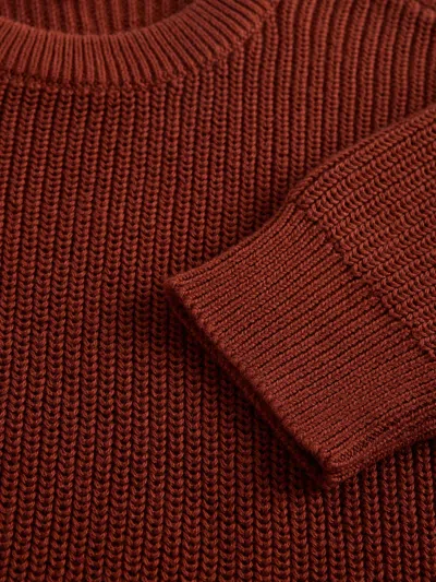 Gap Factory Kids Relaxed Shaker-stitch Crewneck Sweater In Brown