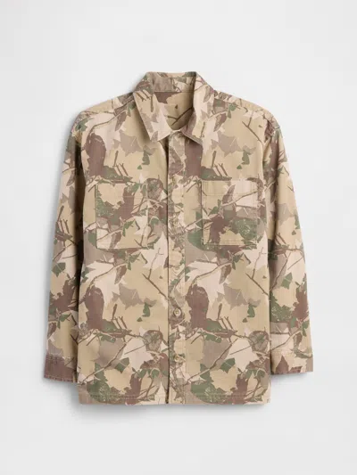 Gap Factory Kids Relaxed Camo Shirt Jacket In Multi