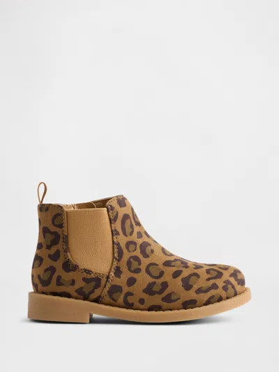 Gap Factory Babies' Toddler Leopard Chelsea Boots In Brown