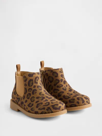 Gap Factory Babies' Toddler Leopard Chelsea Boots In Brown