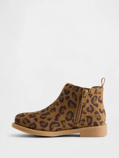 Gap Factory Babies' Toddler Leopard Chelsea Boots In Brown