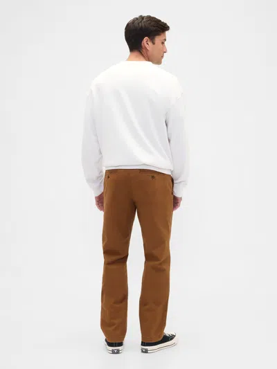 Gap Factory Gapflex Essential Khakis In Straight Fit In Brown