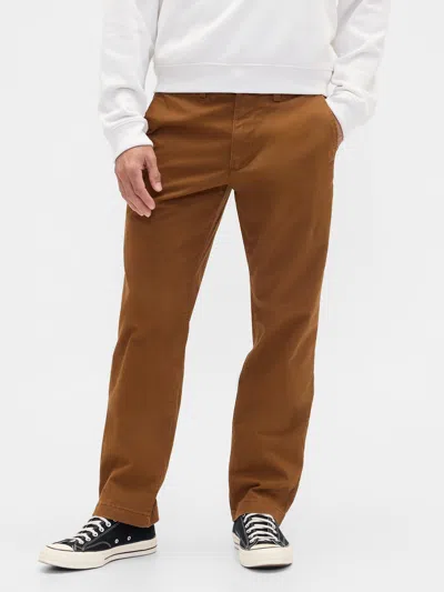 Gap Factory Gapflex Essential Khakis In Straight Fit In Brown