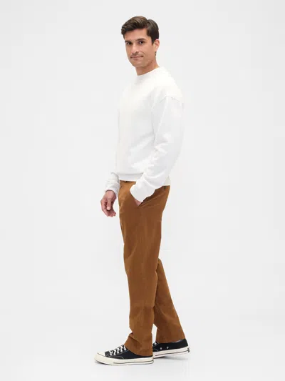 Gap Factory Gapflex Essential Khakis In Straight Fit In Brown