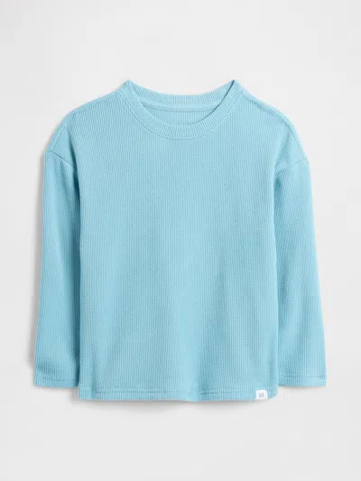 Gap Factory Babygap Waffle-knit Crewneck T-shirt In Blue