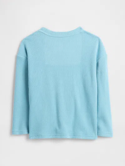 Gap Factory Babygap Waffle-knit Crewneck T-shirt In Blue