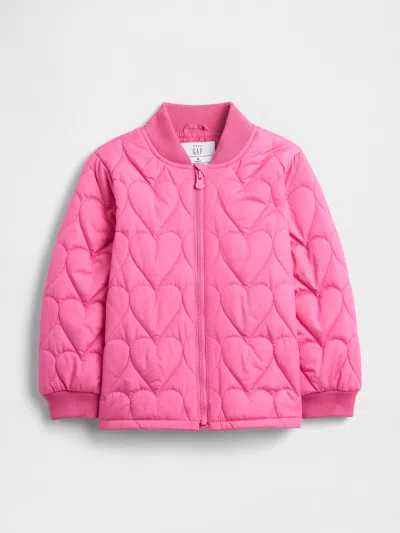 Gap Factory Babygap Coldcontrol Quilted Bomber Jacket In Pink