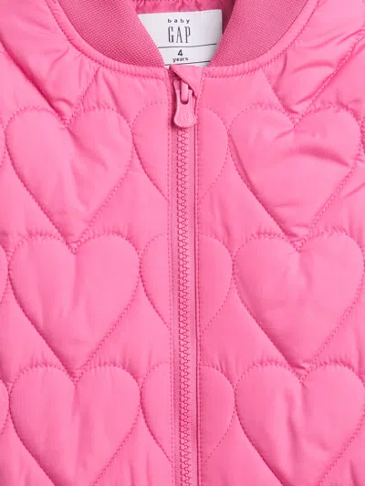 Gap Factory Babygap Coldcontrol Quilted Bomber Jacket In Pink