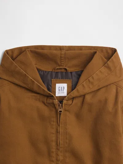 Gap Factory Kids Relaxed Canvas Utility Jacket In Brown