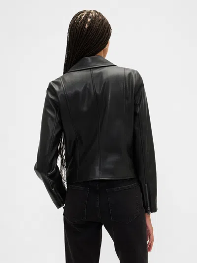 Gap Factory Vegan-leather Moto Jacket In Black