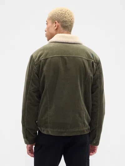 Gap Factory Sherpa-lined Icon Corduroy Jacket In Green