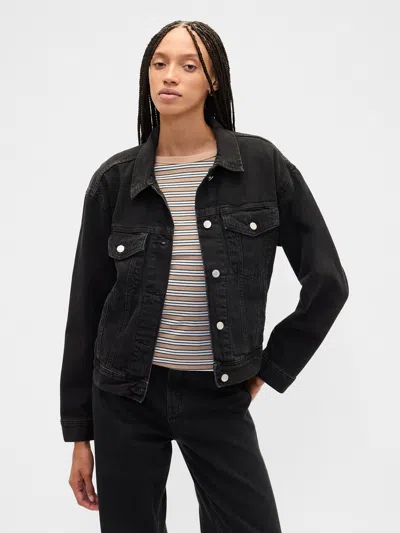 Gap Factory Relaxed Icon Denim Jacket In Black