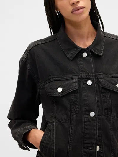 Gap Factory Relaxed Icon Denim Jacket In Black