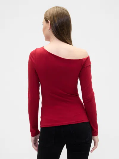 Gap Factory Stretch One-shoulder Top In Red