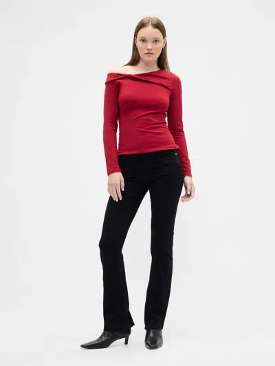Gap Factory Stretch One-shoulder Top In Red