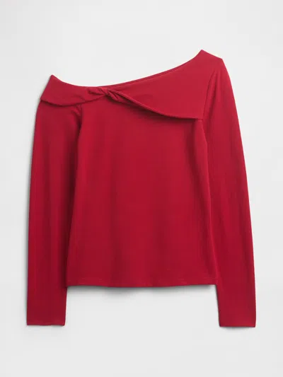 Gap Factory Stretch One-shoulder Top In Red