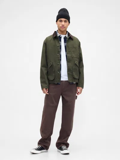 Gap Factory Relaxed Canvas Barn Jacket In Green