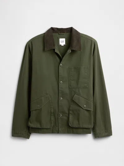 Gap Factory Relaxed Canvas Barn Jacket In Green