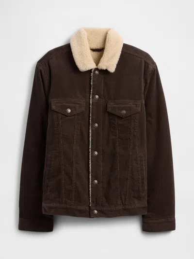 Gap Factory Sherpa-lined Icon Corduroy Jacket In Brown