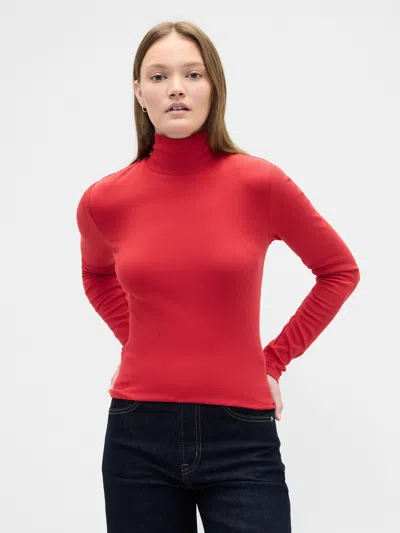 Gap Factory Ribbed Turtleneck T-shirt In Red
