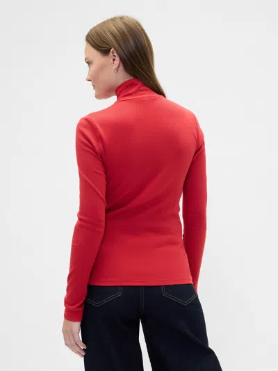 Gap Factory Ribbed Turtleneck T-shirt In Red