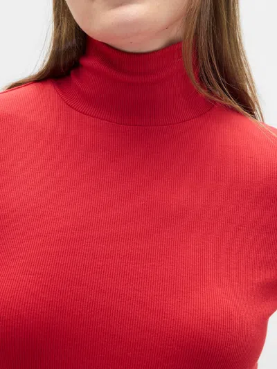 Gap Factory Ribbed Turtleneck T-shirt In Red