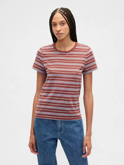 Gap Factory Favorite Stripe Crewneck T-shirt In Red