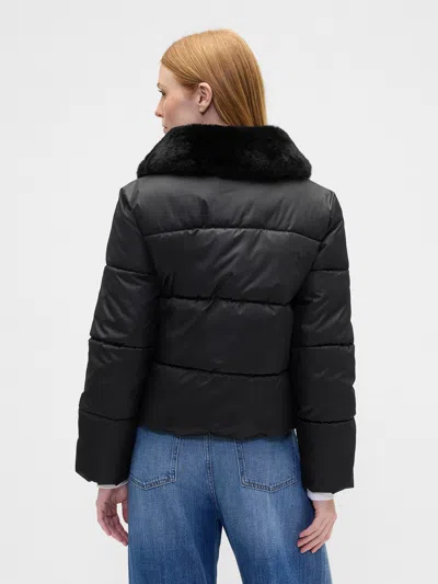 Gap Factory 100% Recycled Relaxed Short Puffer Jacket In Black