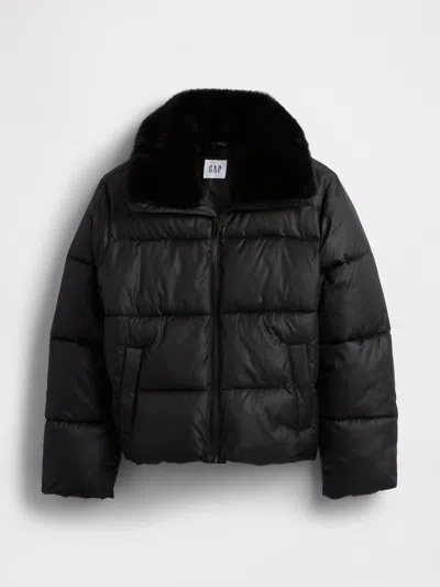Gap Factory 100% Recycled Relaxed Short Puffer Jacket In Black