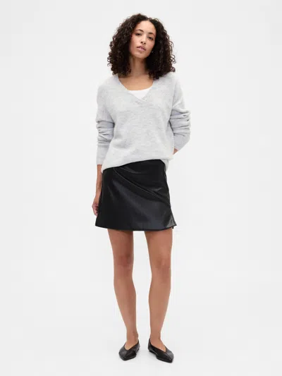 Gap Factory Vegan-leather Mini Skirt In Black