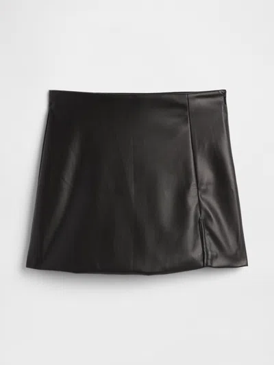 Gap Factory Vegan-leather Mini Skirt In Black