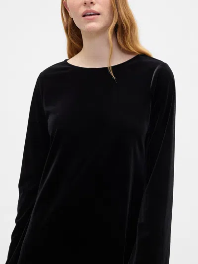 Gap Factory Satin Boatneck Mini Dress In Black