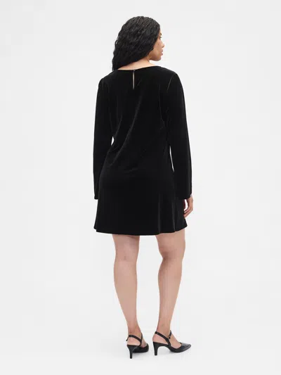 Gap Factory Satin Boatneck Mini Dress In Black