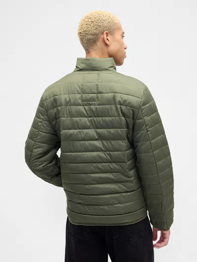 Gap Factory Coldcontrol 100% Recycled Relaxed Puffer Jacket In Green