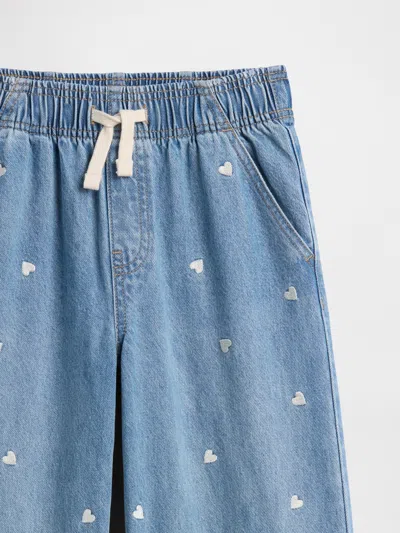 Gap Factory Kids High Rise Pull-on Wide-leg Jeans In Red