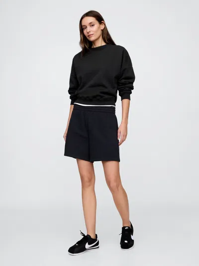 Gap Factory Relaxed Wedge Crewneck Sweatshirt In Black