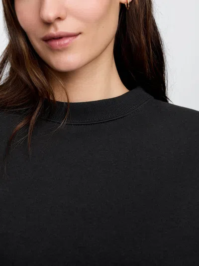 Gap Factory Relaxed Wedge Crewneck Sweatshirt In Black