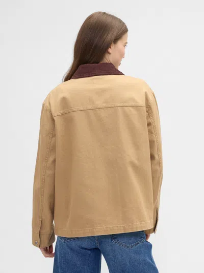Gap Factory Relaxed Canvas Barn Jacket In Brown