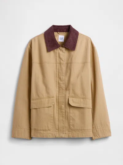 Gap Factory Relaxed Canvas Barn Jacket In Brown