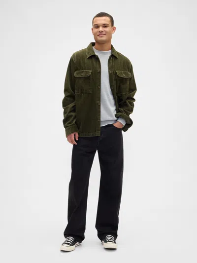 Gap Factory Relaxed Corduroy Overshirt In Green