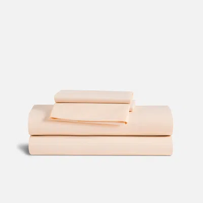 Brooklinen Classic Percale Core Sheet Set Size Twin In Shell In Pink