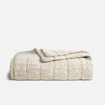Brooklinen Caroline Z. Hurley Blockprint Quilt Size King/cali King In T Floral In Pebble In Neutral