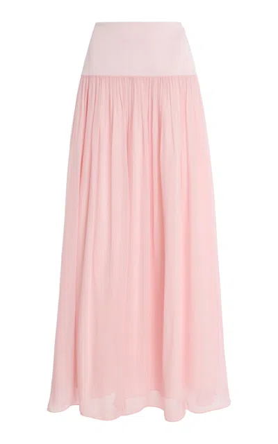 Posse Solene Gathered Maxi Skirt In Pink