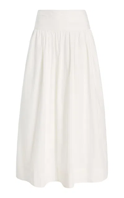 Posse Rue Cotton-poplin Halterneck Bustier Top In White
