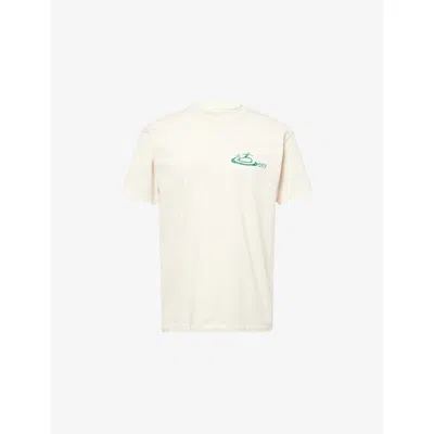 Obey Mens Cream  The Rhythm Short-sleeves Cotton-jersey T-shirt In Neutral