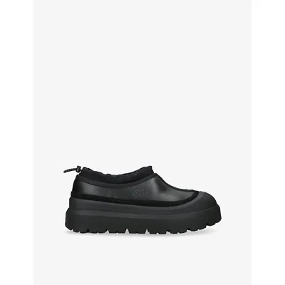 Ugg Leather Tasman Weather Hybrid Slippers In Black