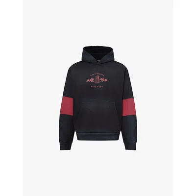 Willy Chavarria Mens Black Casa De Chavarria Relaxed-fit Cotton-jersey Hoodie In Black